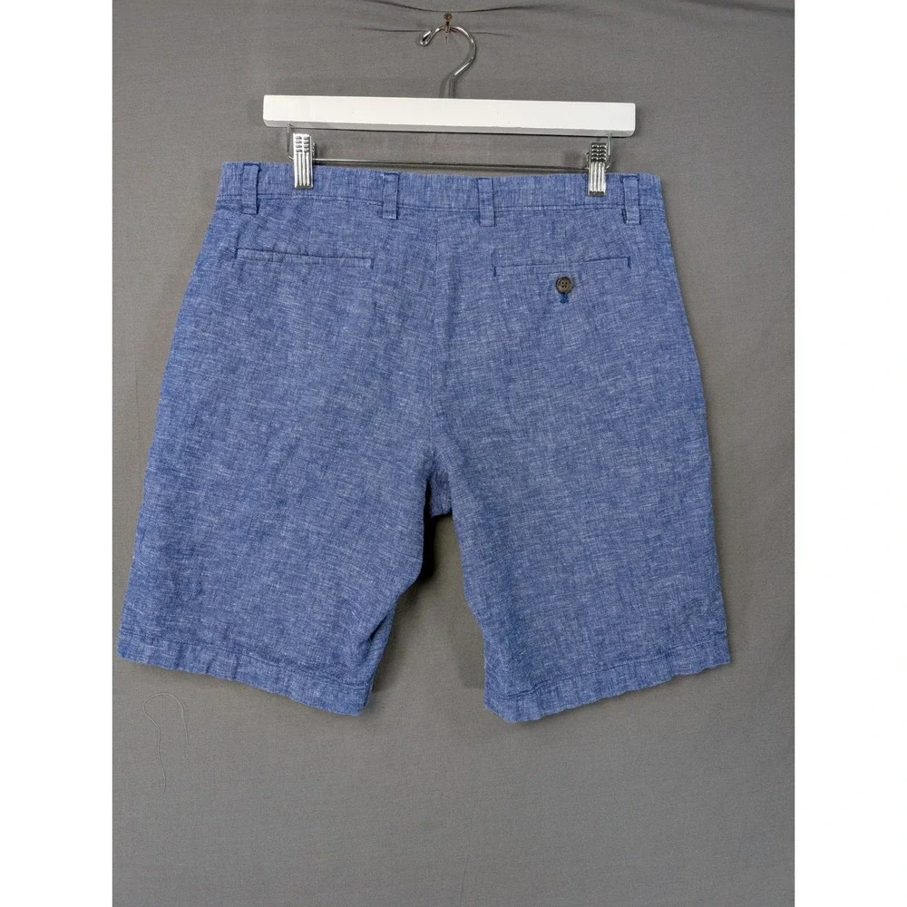Banana Republic Mens Blue Linen Cotton Blend Shorts‎ Size 33